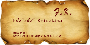 Főző Krisztina névjegykártya