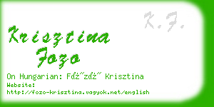 krisztina fozo business card